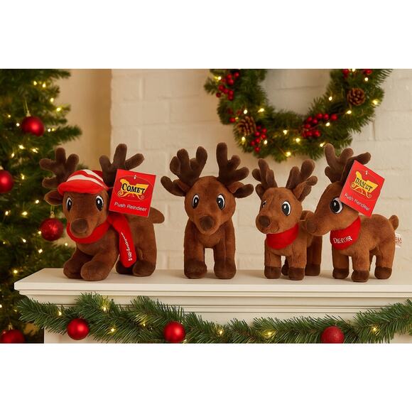 Dan Dee Plush Reindeer Set Blitzen Comet Vixen Dasher Christmas Holiday NWT - Picture 1 of 8